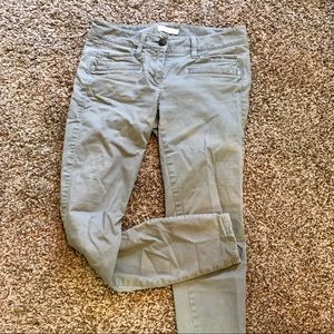 LOFT olive grey skinny pants - like new!